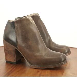 Freebird Womens Darius Heeled Booties Size 7 Gray Dark Taupe Distressed Leather